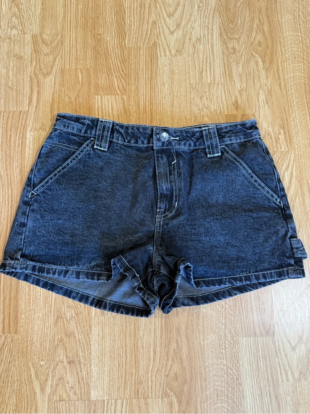 Vigoss Black Washed High-Rise Denim Shorts - Size 28